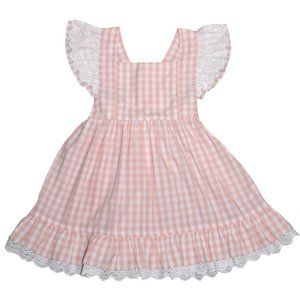 peach gingham dress